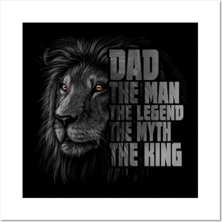 Dad The Man The Legend The Myth The King Distressed Lion Posters and Art